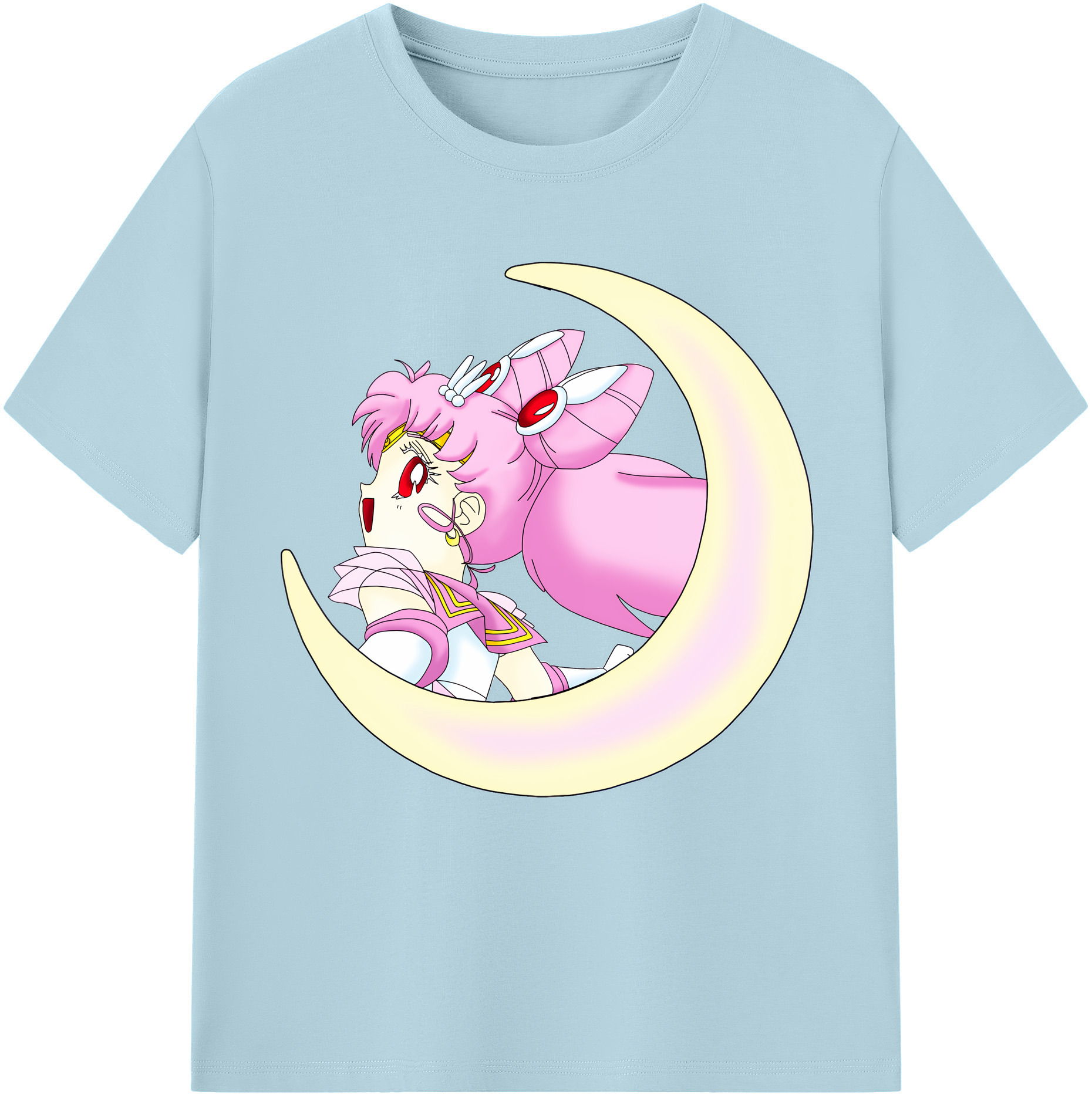 （画像用） 美少女戦士セーラームーン ちびうさ Sailor Moon Chibiusa Tsukino Usagi Small Lady Serenity 綿100％半袖Tシャツ（フロントプリント）